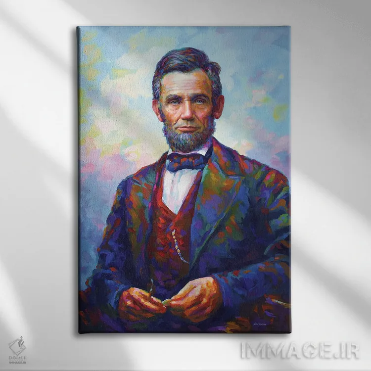 تابلو دکوراتیو آبراهام لینکلن اثر لئون دوونیس - نمای روبهرو روی دیوار