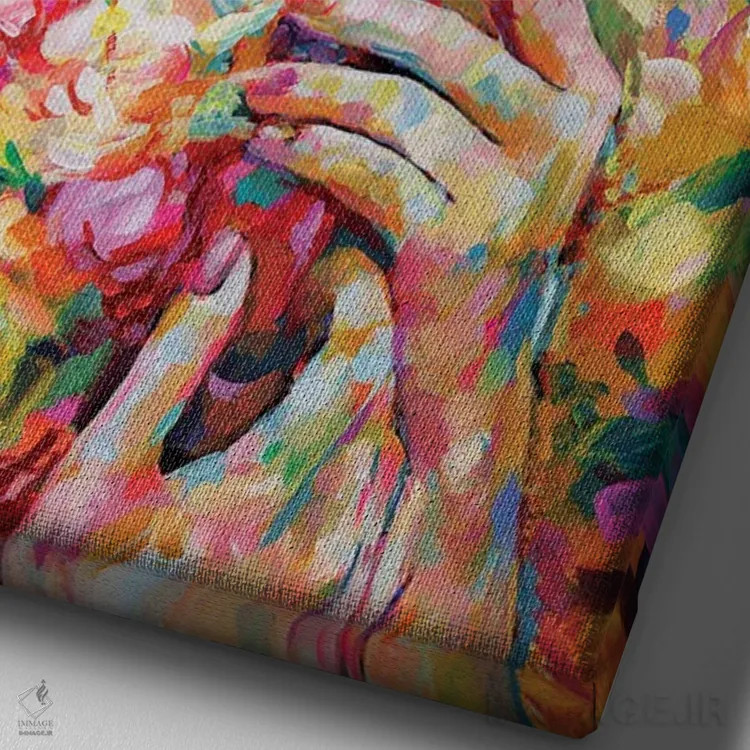 تابلو دکوراتیو مرلین مونرو ۳ اثر لئون دوونیس - نمای نزدیک بافت بوم