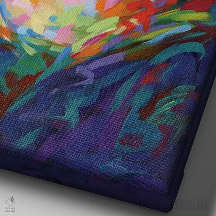 تابلو دکوراتیو مونالیزا، ادای احترام به لئوناردو داوینچی اثر لئون دوونیس - نمای نزدیک بافت بوم
