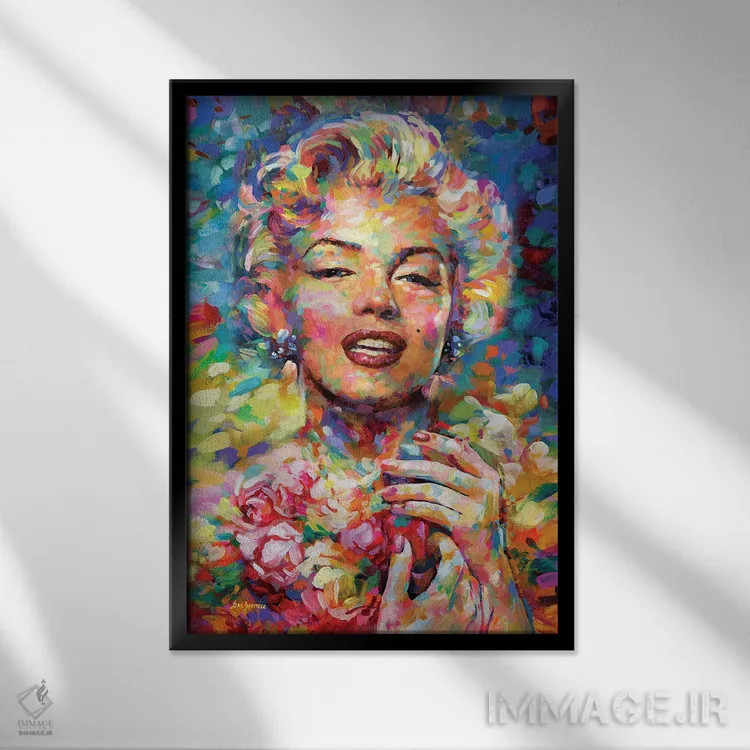 تابلو دکوراتیو مرلین مونرو ۳ اثر لئون دوونیس - نمای قابدار مشکی