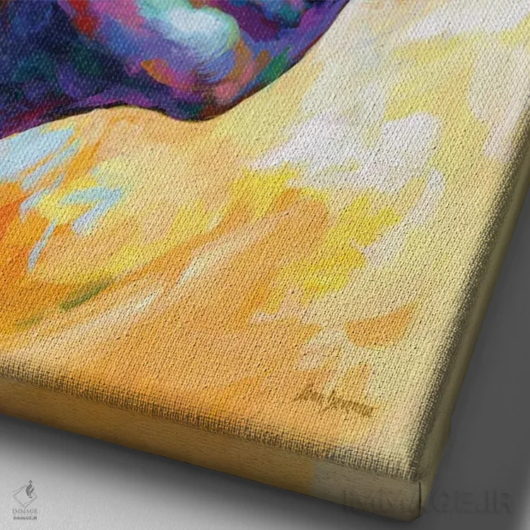 تابلو دکوراتیو دالی اثر لئون دوونیس - نمای نزدیک بافت بوم