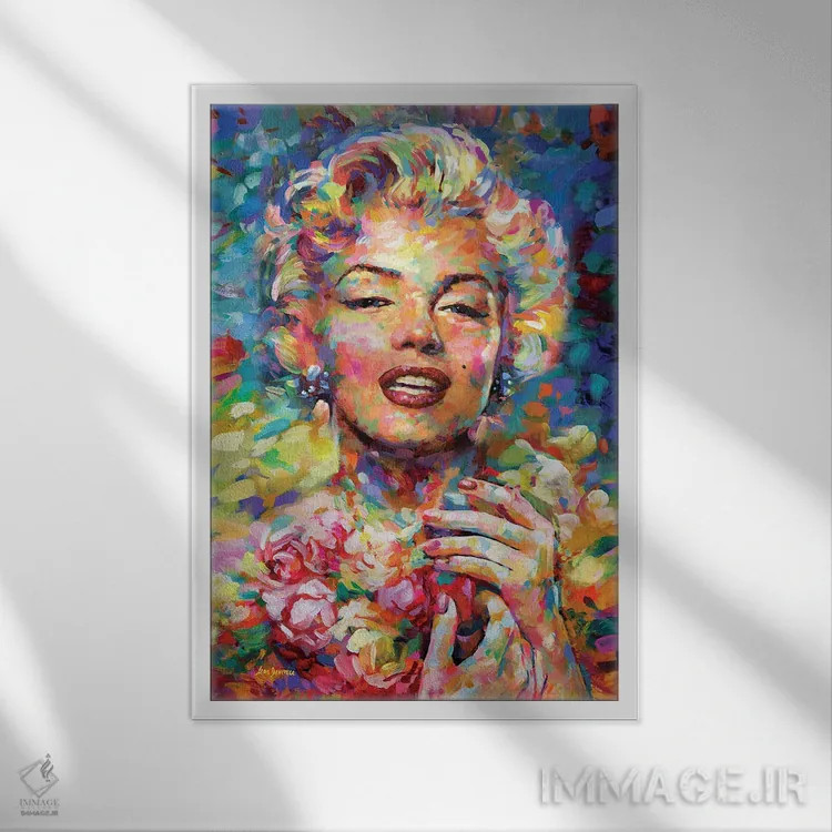 تابلو دکوراتیو مرلین مونرو ۳ اثر لئون دوونیس - نمای قابدار سفید