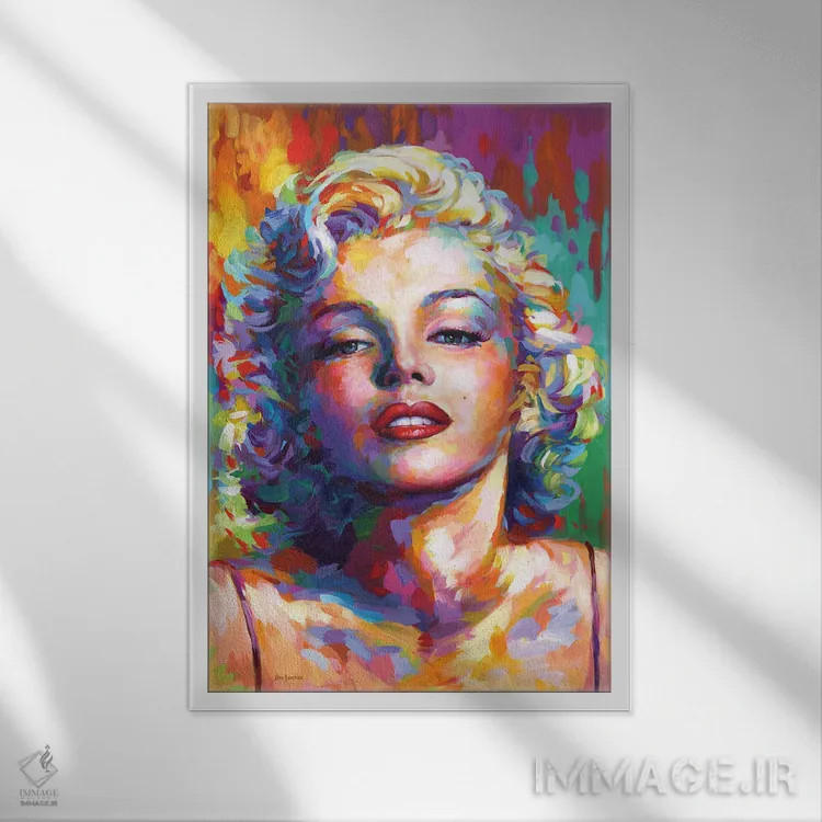 تابلو دکوراتیو مرلین مونرو ۵ اثر لئون دوونیس - نمای قابدار سفید