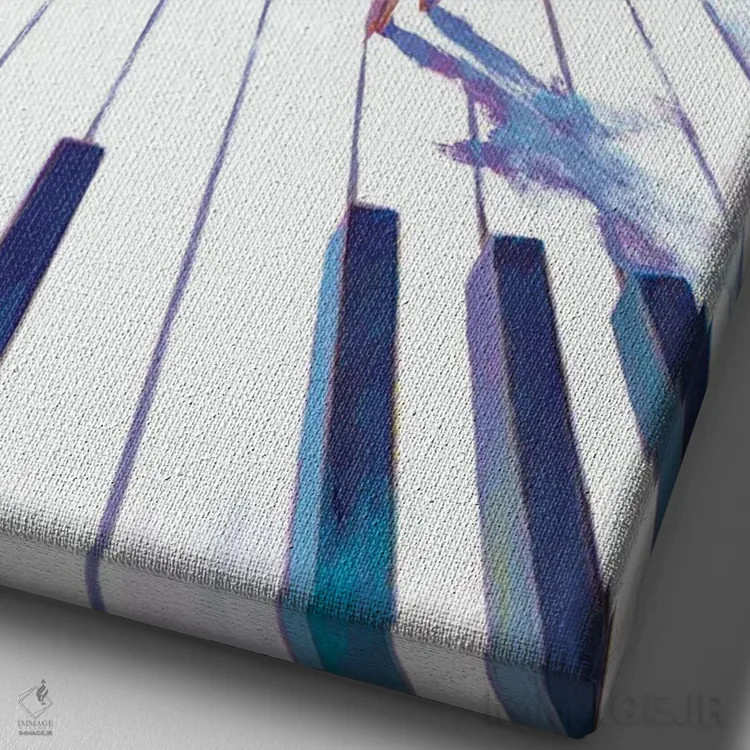 تابلو دکوراتیو رقصنده باله ون گوگ که به ستارگان دست می زند اثر لئون دوونیس - نمای نزدیک بافت بوم