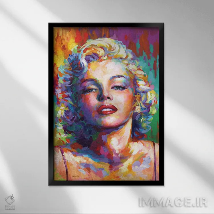 تابلو دکوراتیو مرلین مونرو ۵ اثر لئون دوونیس - نمای قابدار مشکی