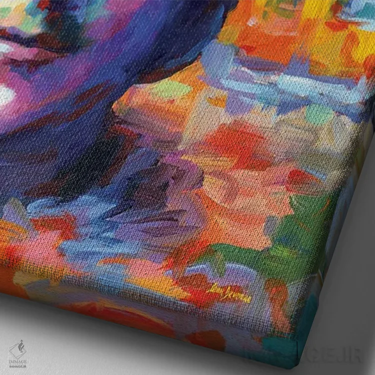 تابلو دکوراتیو لنون اثر لئون دوونیس - نمای نزدیک بافت بوم