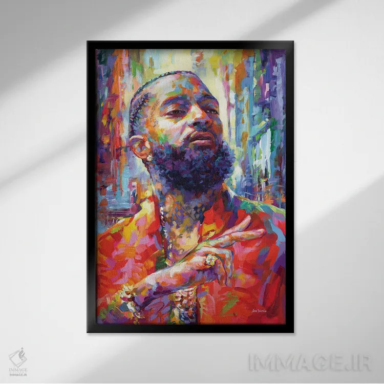 تابلو دکوراتیو نیپسی هاسل اثر لئون دوونیس - نمای قابدار مشکی