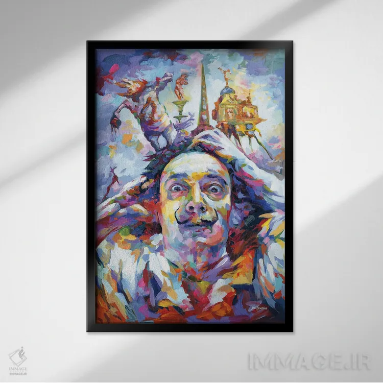 تابلو دکوراتیو سالوادور دالی اثر لئون دوونیس - نمای قابدار مشکی