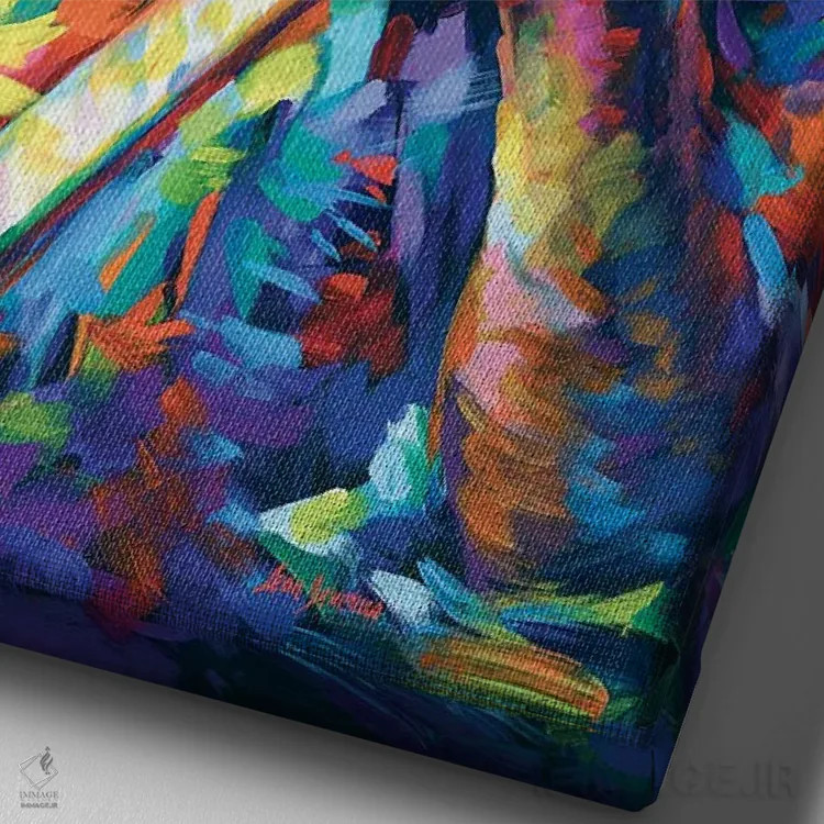 تابلو دکوراتیو مارلی ۳ اثر لئون دوونیس - نمای نزدیک بافت بوم