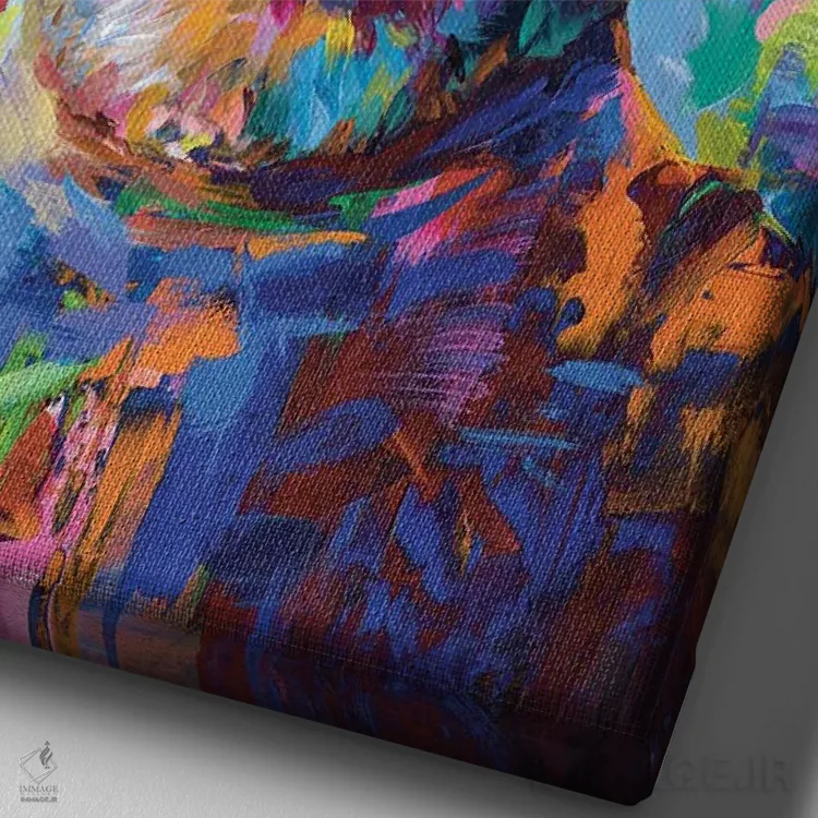 تابلو دکوراتیو استیو جابز اثر لئون دوونیس - نمای نزدیک بافت بوم