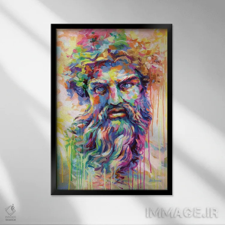 تابلو دکوراتیو زئوس اثر لئون دوونیس - نمای قابدار مشکی