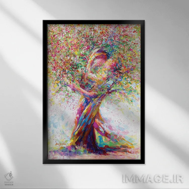 تابلو دکوراتیو درخت عشق اثر لئون دوونیس - نمای قابدار مشکی