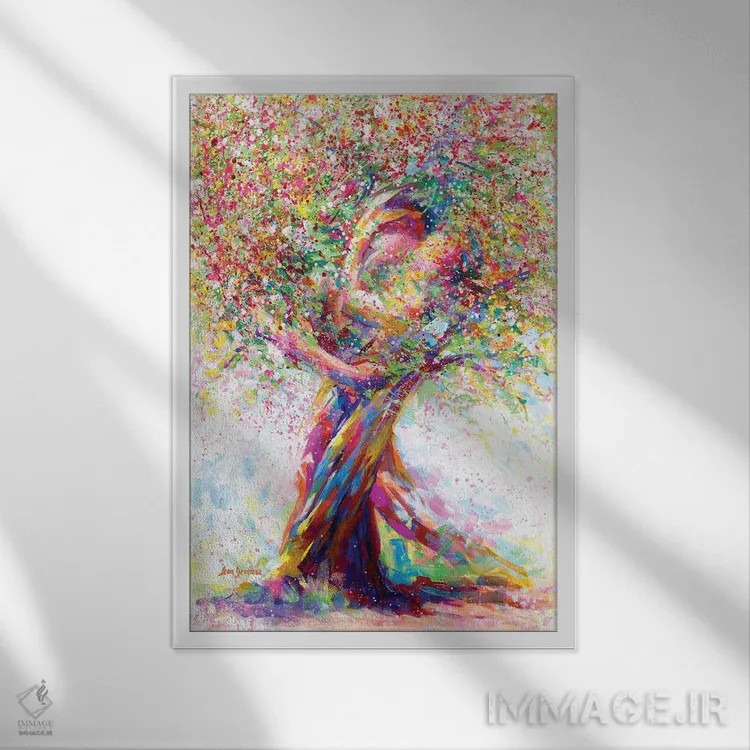 تابلو دکوراتیو درخت عشق اثر لئون دوونیس - نمای قابدار سفید