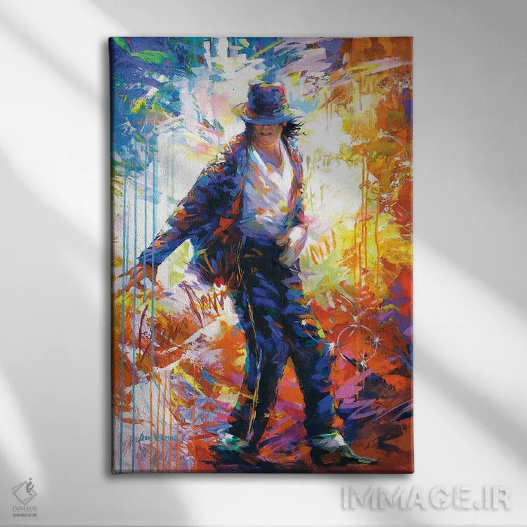 تابلو دکوراتیو مایکل جکسون ۳ اثر لئون دوونیس - نمای روبهرو روی دیوار