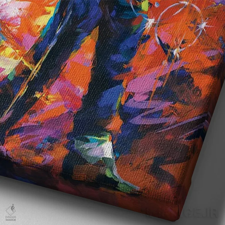 تابلو دکوراتیو مایکل جکسون ۳ اثر لئون دوونیس - نمای نزدیک بافت بوم