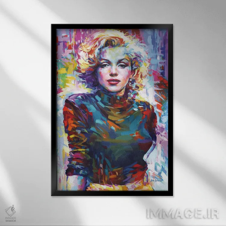 تابلو دکوراتیو مرلین مونرو ۶ اثر لئون دوونیس - نمای قابدار مشکی