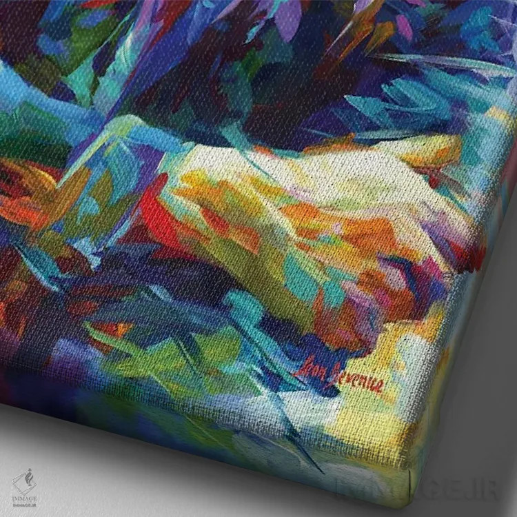 تابلو دکوراتیو جان لنون اثر لئون دوونیس - نمای نزدیک بافت بوم