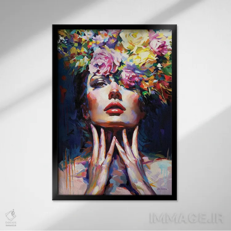 تابلو دکوراتیو راز در شکوفه اثر لئون دوونیس - نمای قابدار مشکی