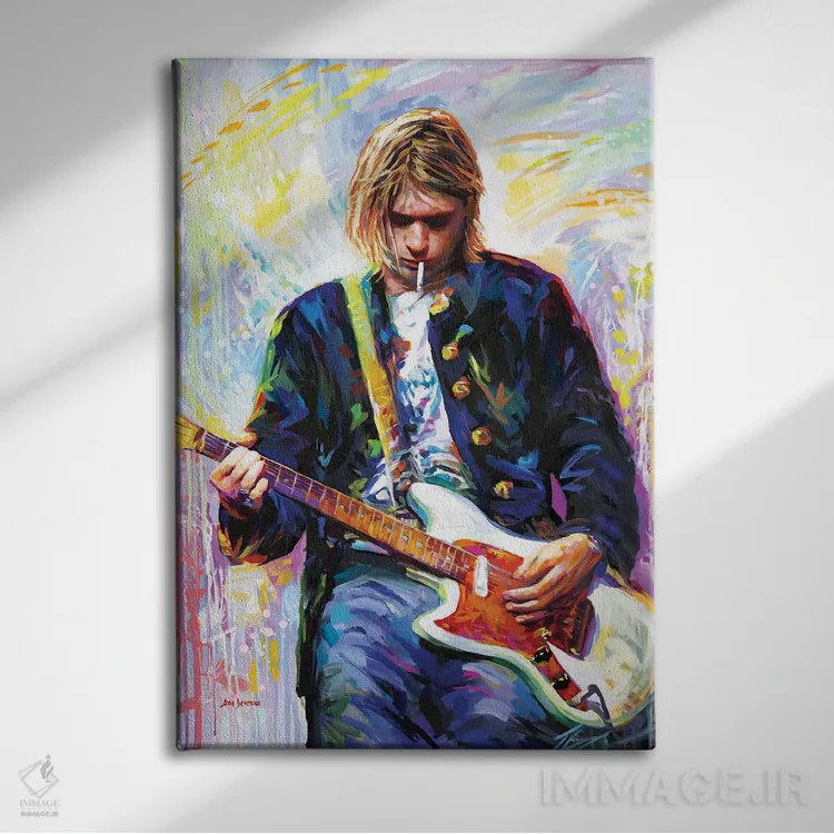 تابلو دکوراتیو کرت کوبین ۳ اثر لئون دوونیس - نمای روبهرو روی دیوار