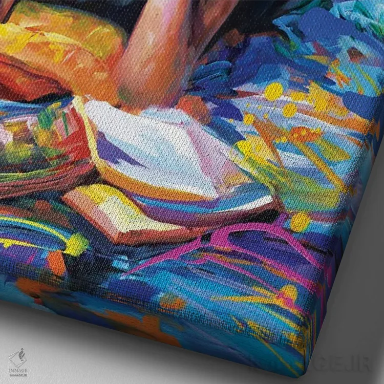 تابلو دکوراتیو داستان عامه پسند ۲ اثر لئون دوونیس - نمای نزدیک بافت بوم