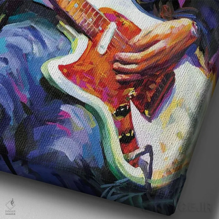 تابلو دکوراتیو کرت کوبین ۳ اثر لئون دوونیس - نمای نزدیک بافت بوم