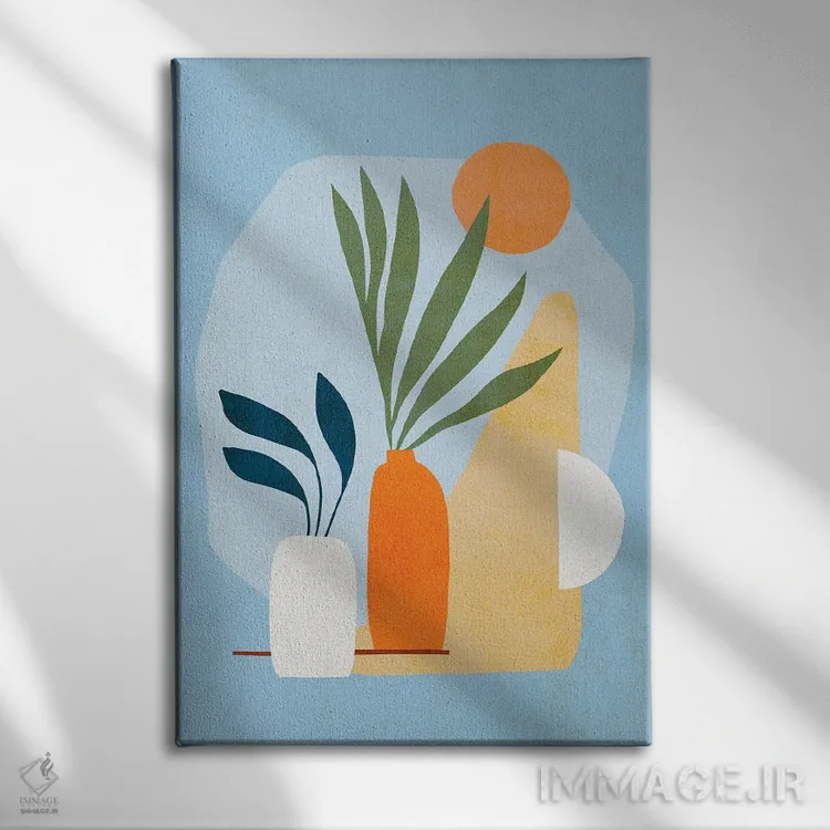 تابلو مدرن اشکال طبیعت ۳ اثر دومینیک واری - نمای روبهرو روی دیوار