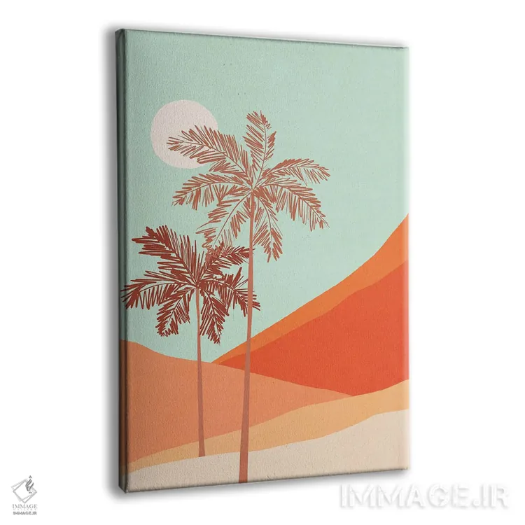 تابلو مینیمال دو نخل اثر دومینیک واری - نمای پرسپکتیو محصول