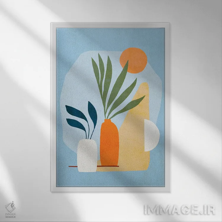 تابلو مدرن اشکال طبیعت ۳ اثر دومینیک واری - نمای قابدار سفید