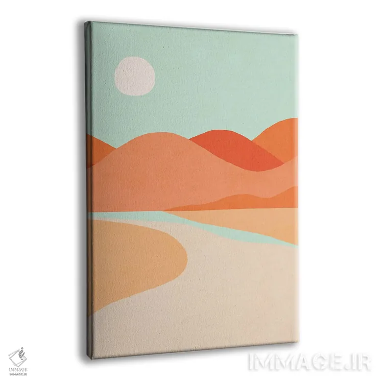 تابلو مینیمال کاکتوس غروب اثر دومینیک واری - نمای پرسپکتیو محصول