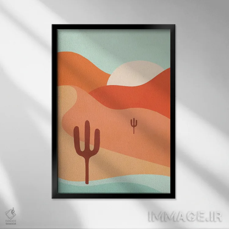 تابلو مینیمال طلوع کویر اثر دومینیک واری - نمای قابدار مشکی