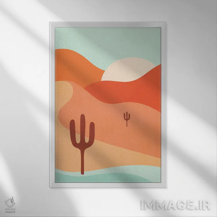 تابلو مینیمال طلوع کویر اثر دومینیک واری - نمای قابدار سفید