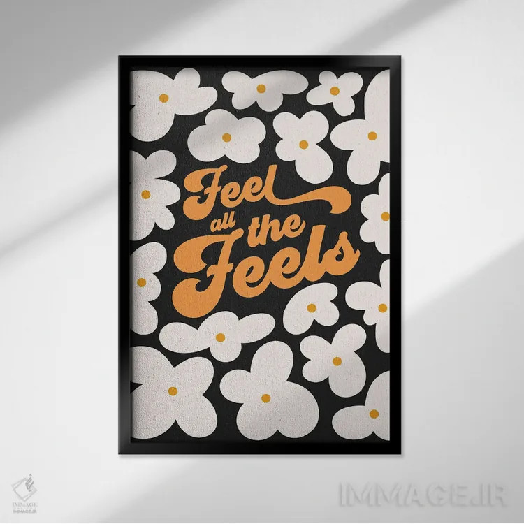 تابلو دکوراتیو تمام احساسات را حس کن اثر دومینیک واری - نمای قابدار مشکی