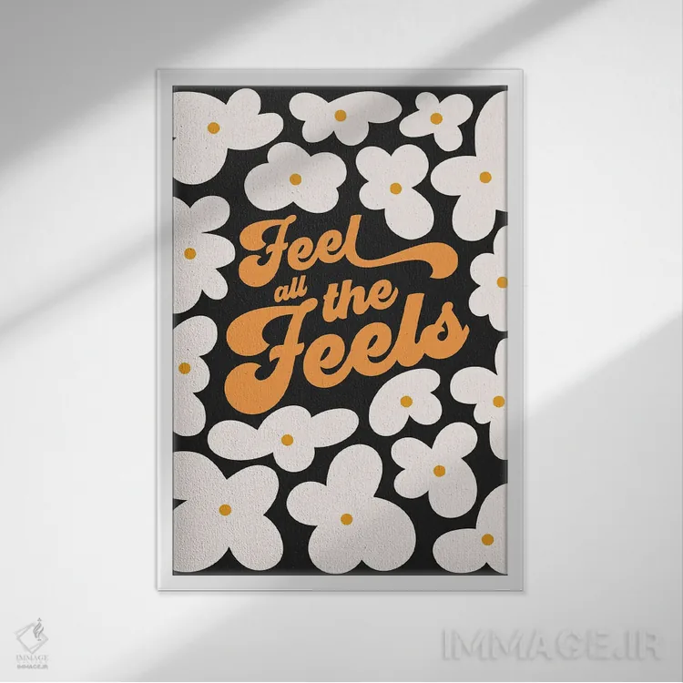 تابلو دکوراتیو تمام احساسات را حس کن اثر دومینیک واری - نمای قابدار سفید