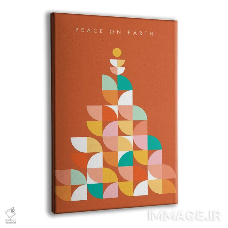 تابلو مینیمال درخت کریسمس مدرن میان قرن ۴ اثر دومینیک واری - نمای پرسپکتیو محصول