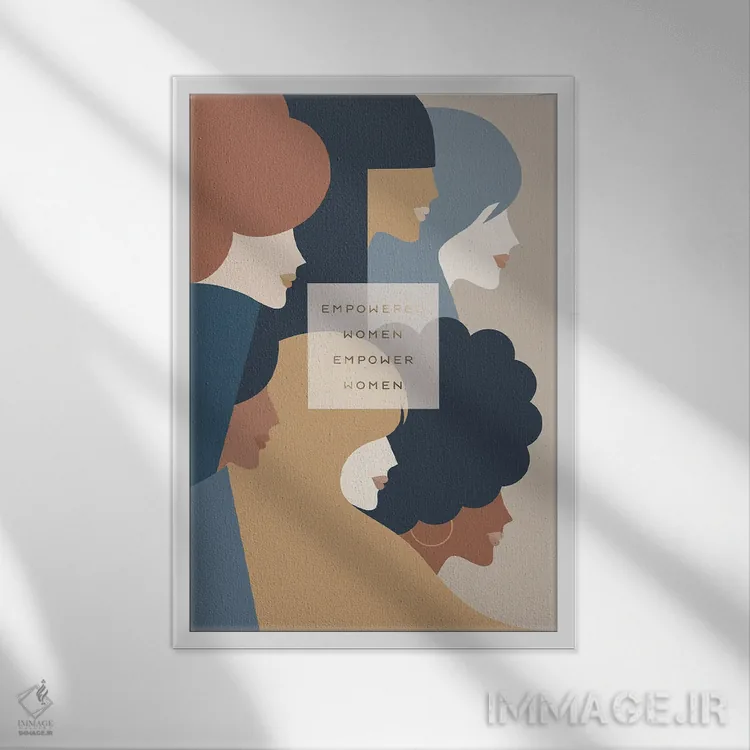 تابلو دکوراتیو قدرت دختران، زن توانمند اثر دومینیک واری - نمای قابدار سفید