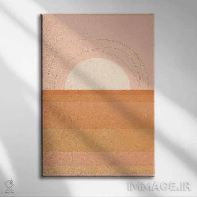 تابلو انتزاعی هندسه مدرن میان قرن ۳ اثر دومینیک واری - نمای روبهرو روی دیوار