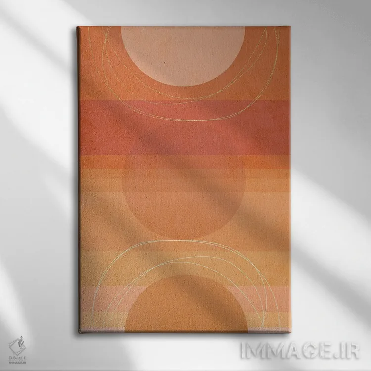 تابلو انتزاعی هندسه مدرن میان قرن ۵ اثر دومینیک واری - نمای روبهرو روی دیوار