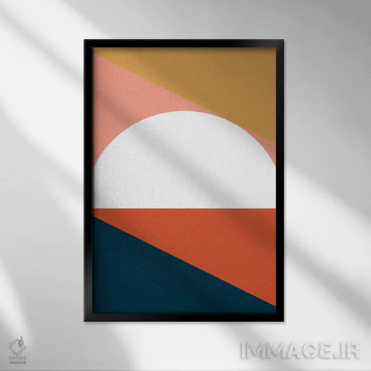 تابلو انتزاعی سی ینا مدرن میان قرن ۳ اثر دومینیک واری - نمای قابدار مشکی