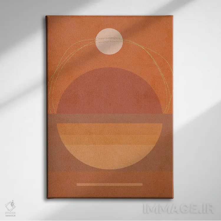 تابلو انتزاعی هندسه مدرن میان قرن ۶ اثر دومینیک واری - نمای روبهرو روی دیوار