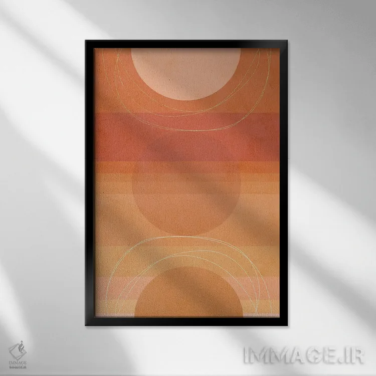 تابلو انتزاعی هندسه مدرن میان قرن ۵ اثر دومینیک واری - نمای قابدار مشکی