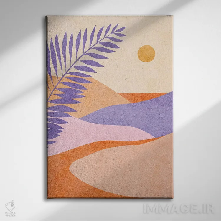 تابلو انتزاعی تابستان گرمسیری مدرن میان قرن ۴ اثر دومینیک واری - نمای روبهرو روی دیوار