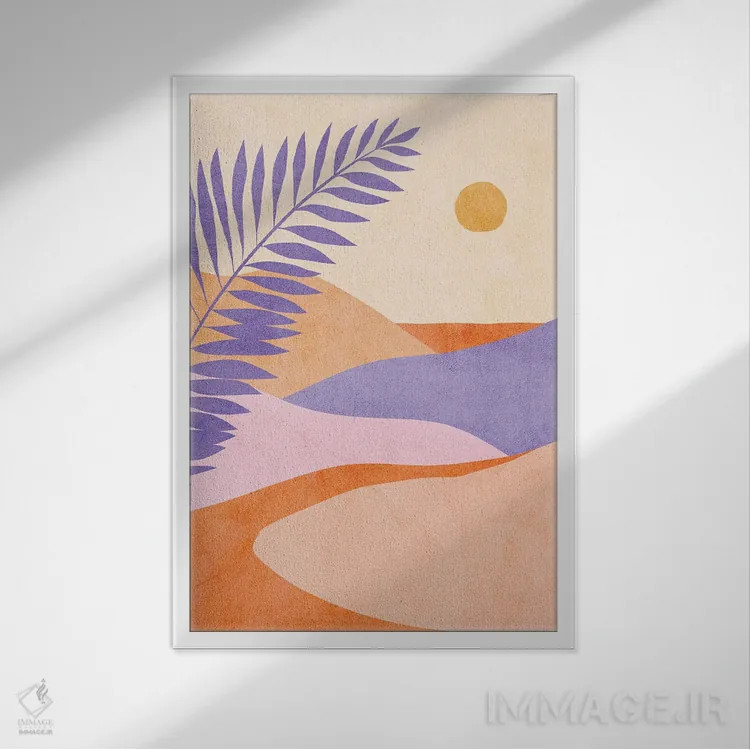 تابلو انتزاعی تابستان گرمسیری مدرن میان قرن ۴ اثر دومینیک واری - نمای قابدار سفید