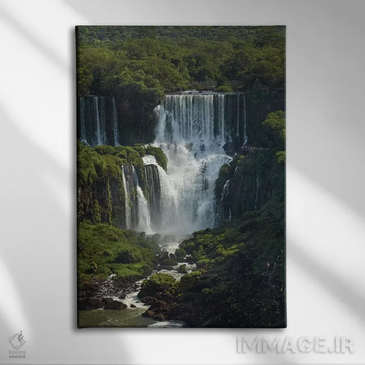 تابلو دکوراتیو آبشار ایگواسو، آرژانتین، نمای سمت برزیل اثر دیوید وال - نمای روبهرو روی دیوار