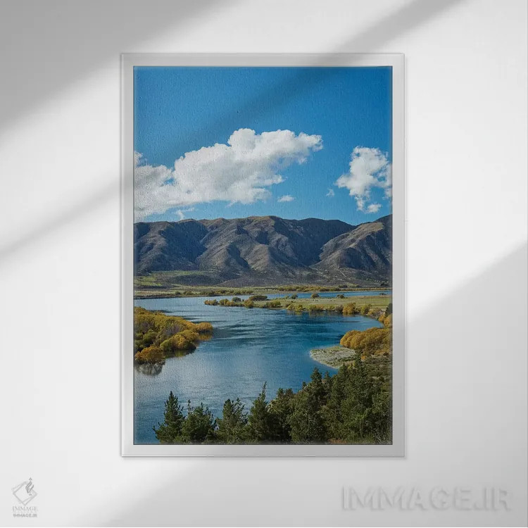 تابلو دکوراتیو خم ماهیگیران، دره وایتاکی، اوتاگو شمالی، جزیره جنوبی، نیوزیلن… اثر دیوید وال - نمای قابدار سفید