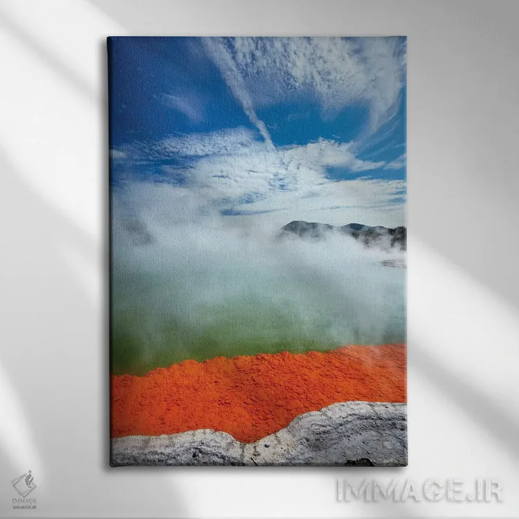 تابلو دکوراتیو حوض شامپاین، منطقه حرارتی وایوتاپو، نزدیک روتوروا، جزیره شمال… اثر دیوید وال - نمای روبهرو روی دیوار