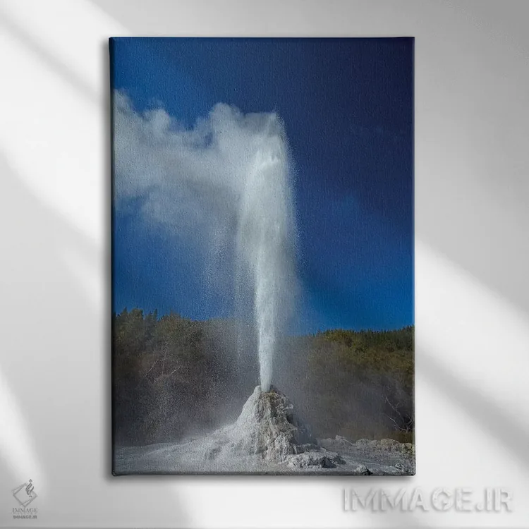 تابلو دکوراتیو چشمه آبگرم فوران کننده وایوتاپو، نزدیک روتوروا، جزیره شمالی… اثر دیوید وال - نمای روبهرو روی دیوار