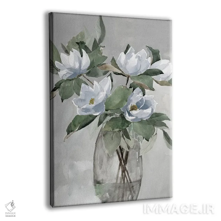 تابلو مدرن طرح گلدار در رنگ خاکستری اثر داگوود پورتفولیو - نمای پرسپکتیو محصول