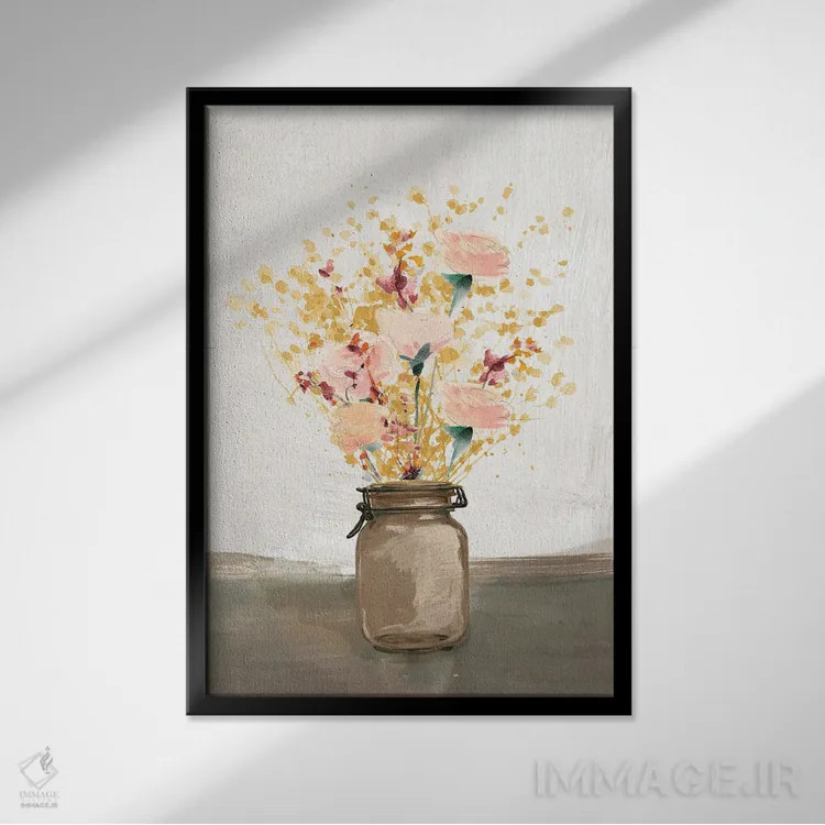 تابلو مدرن رویاهای کهربایی اثر داگوود پورتفولیو - نمای قابدار مشکی