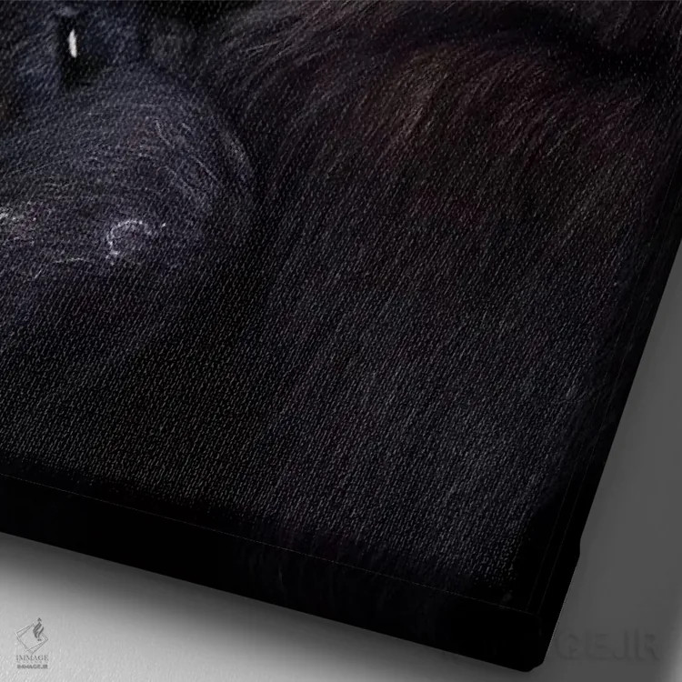 تابلو دکوراتیو شامپانزه ها اثر دیوید وولن - نمای نزدیک بافت بوم