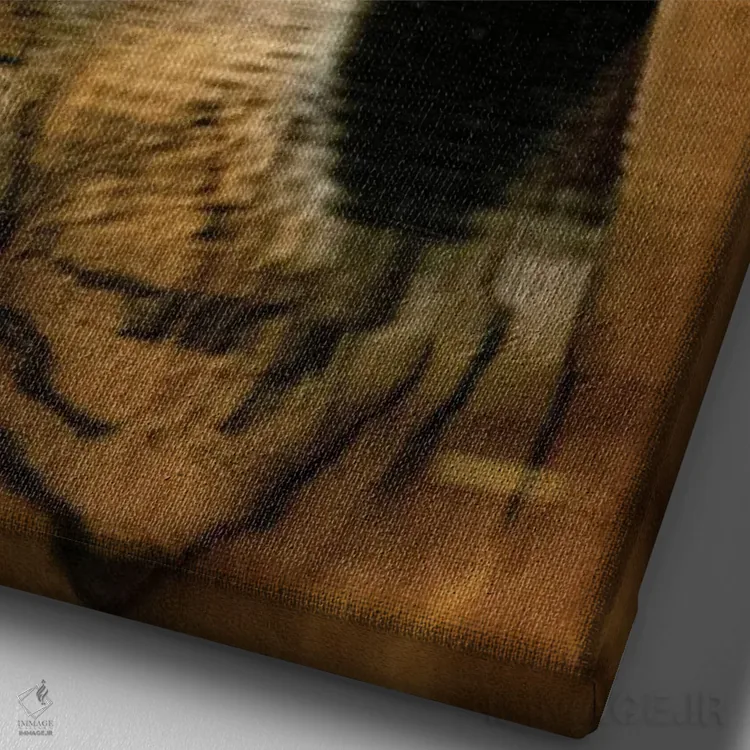 تابلو دکوراتیو آینه آینه اثر دیوید وولن - نمای نزدیک بافت بوم